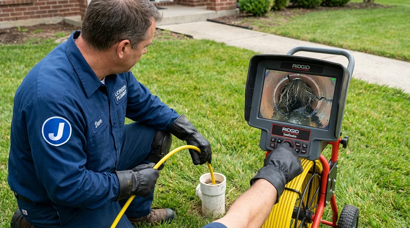 Sewer camera inspection being performed by Johns Plumbing LLC in Willis
